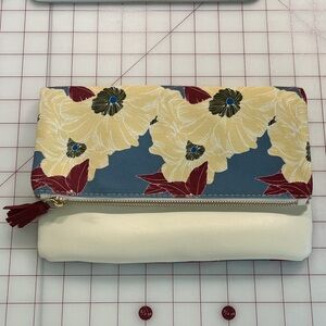 Rachel Pally Floral Blue and Cream Clutch